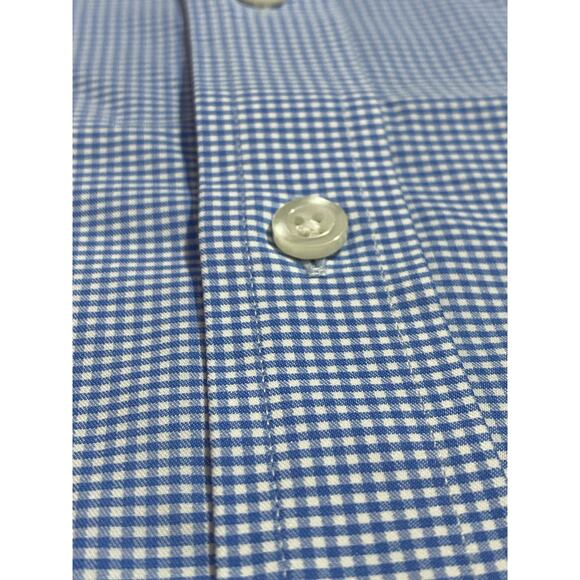 Proper Cloth Shirt Size S 18x29 Blue White Checkered Long Sleeve  Performance - Picture 5 of 10